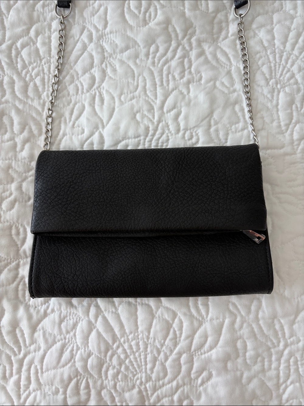 INC Black Leather Crossbody Bag